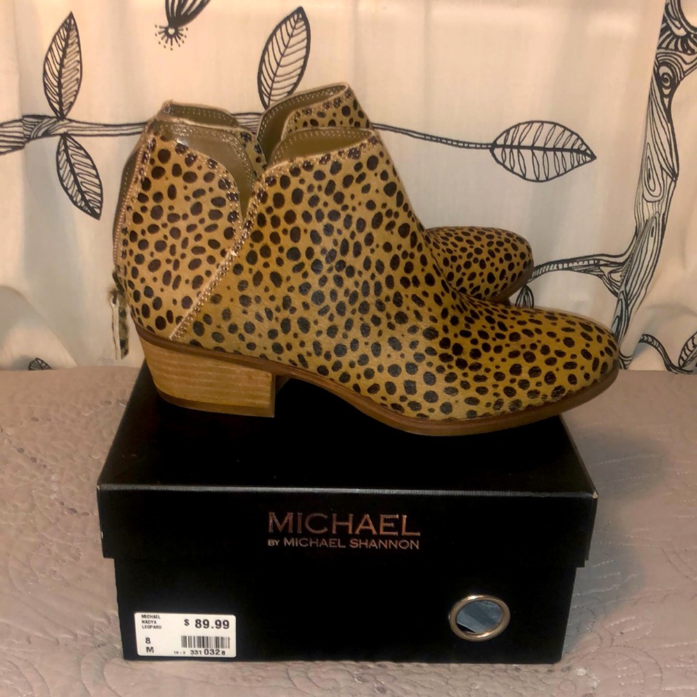 Michael Shannon leopard print booties